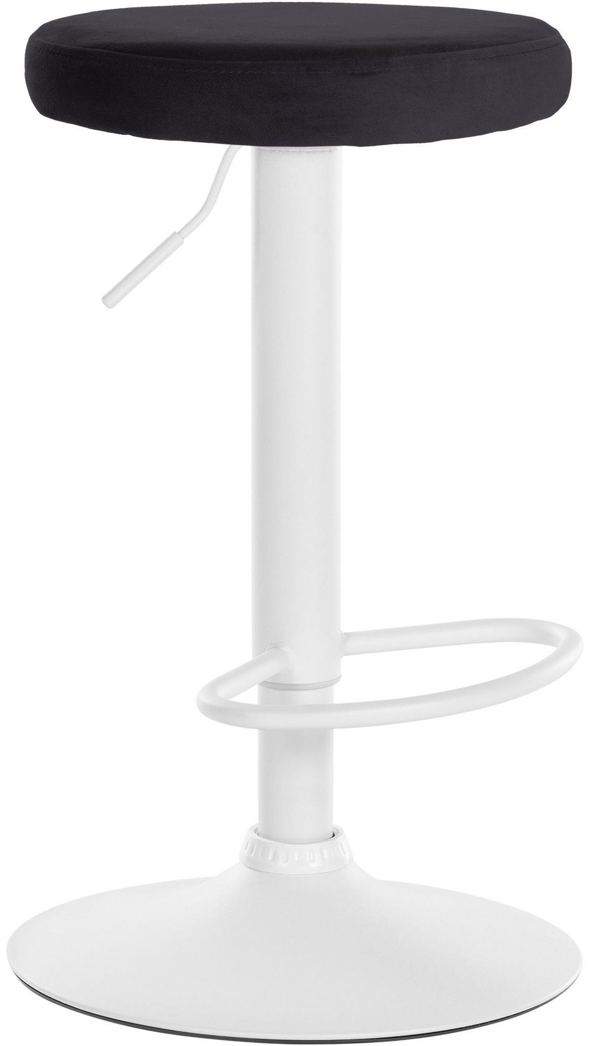 BARHOCKER Samt schwarz - Schwarz/Weiß, Textil/Metall (38.5/60/38.5cm) - CLP