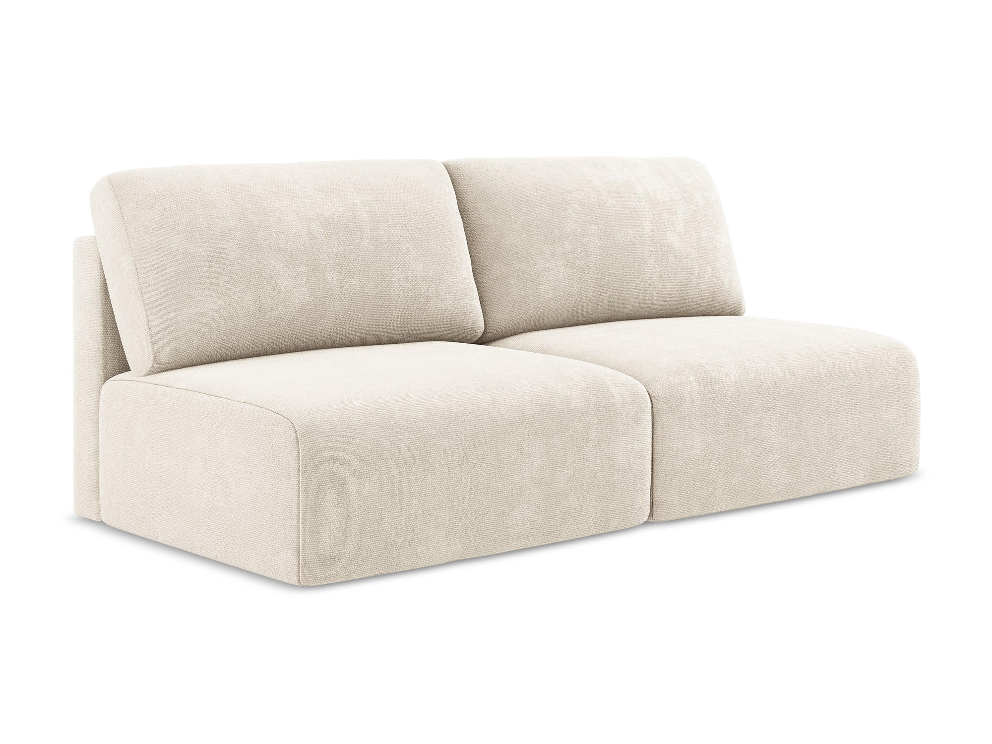 3-SITZER SOFA mit Schlaffunktion Chenille Stoff Beige - Beige/Creme, Kunststoff/Textil (216/79/102cm) - Makamii