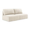 3-SITZER SOFA mit Schlaffunktion Chenille Stoff Beige - Beige/Creme, Kunststoff/Textil (216/79/102cm) - Makamii