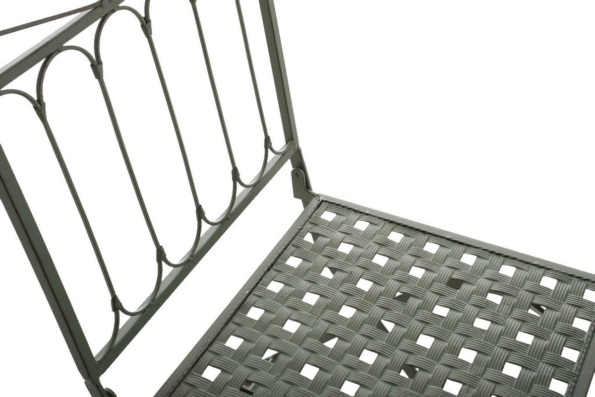 GARTENKLAPPSTUHL 2er Set Metall antik-grün - Grün, Metall (42/94/40cm) - CLP