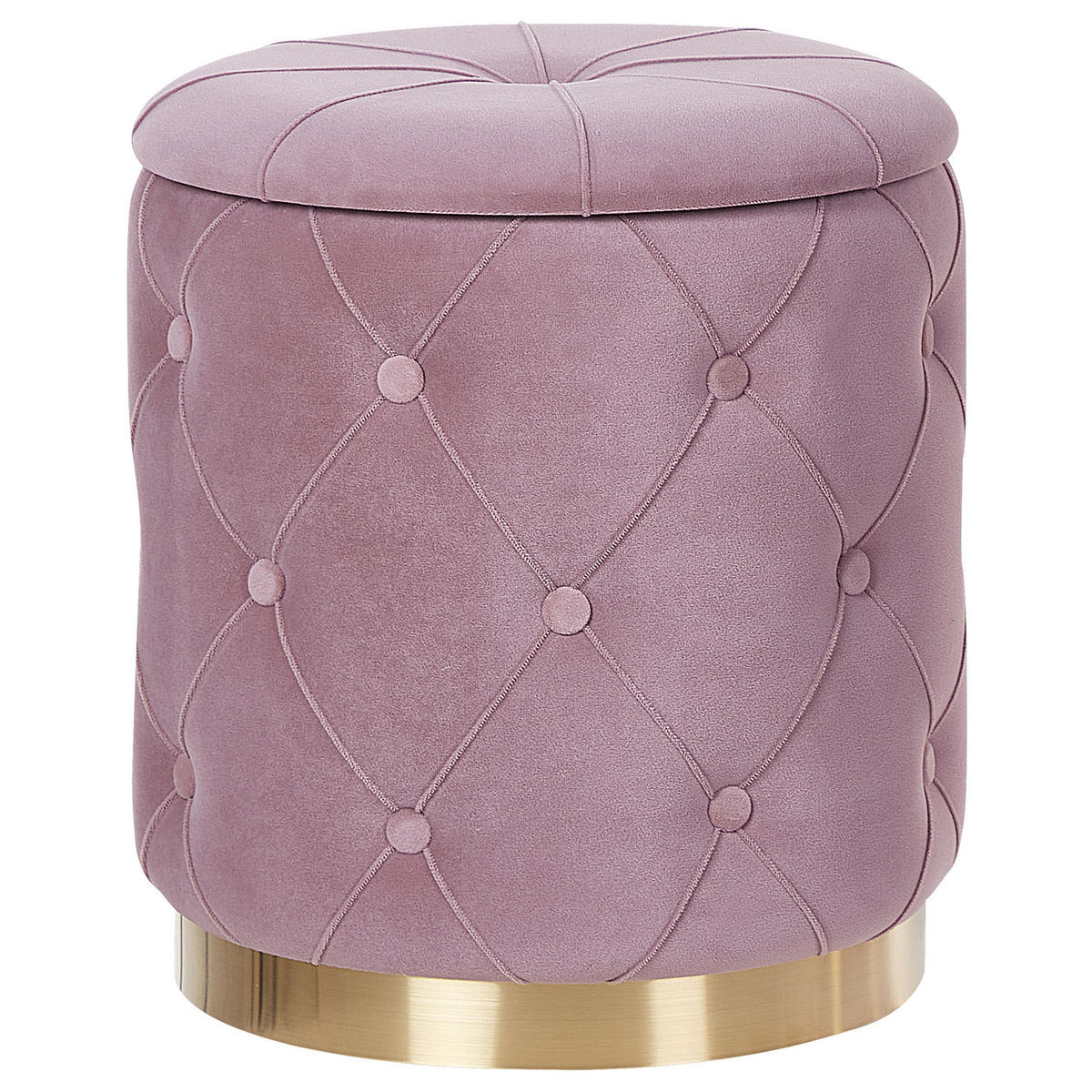 POUF 2er-Set Rosa Pueblo - Pink/Goldfarben, Textil (33/44/33cm) - Beliani