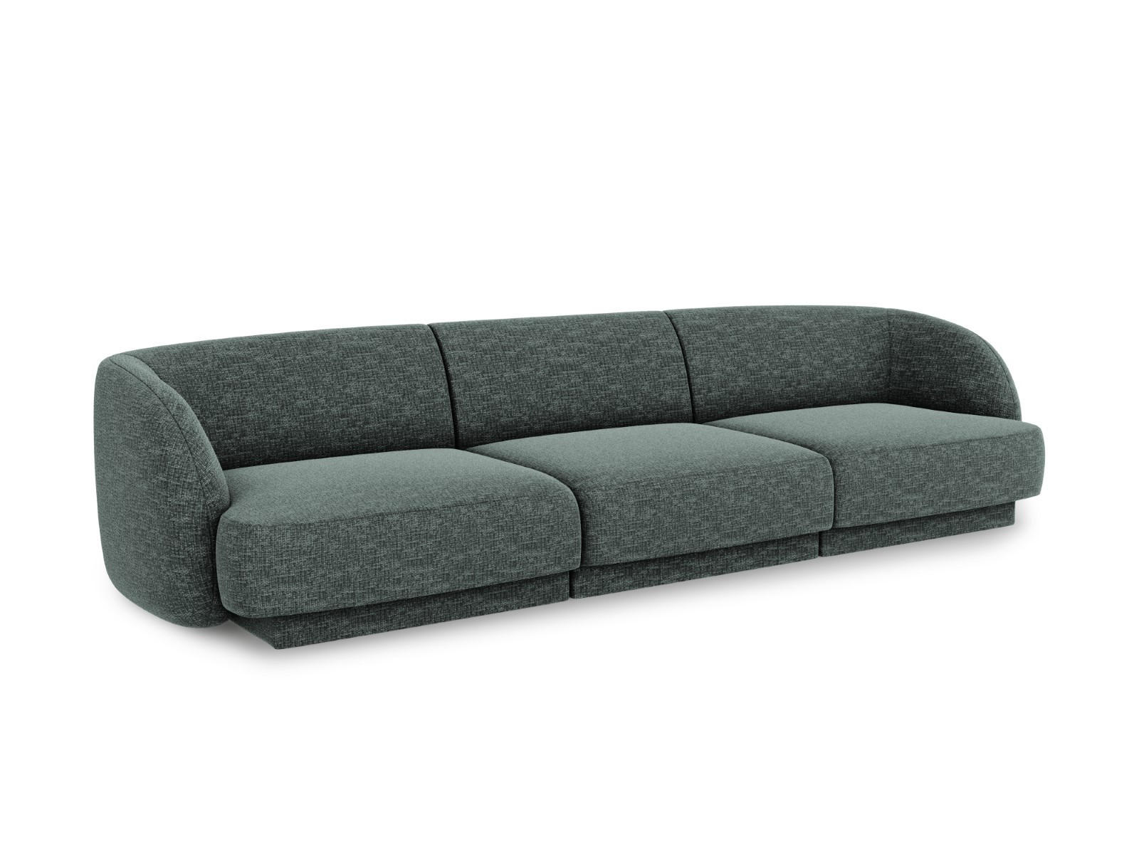 SOFA Miley aus Chenille-Stoff petrol 3 Sitzplätze - Petrol, Textil (90/70/255cm) - Micadoni