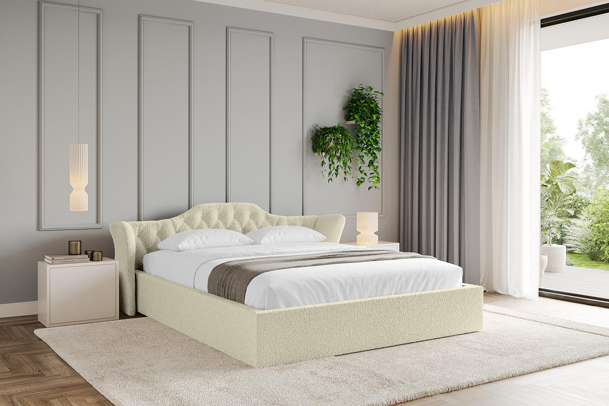 POLSTERBETT mit Bettkasten und Lattenrost, Boxbett ohne Matratze - ZORAN-V1 180x200 Beige - Taupe, Holzwerkstoff/Textil (180/200cm) - ALTDECOR