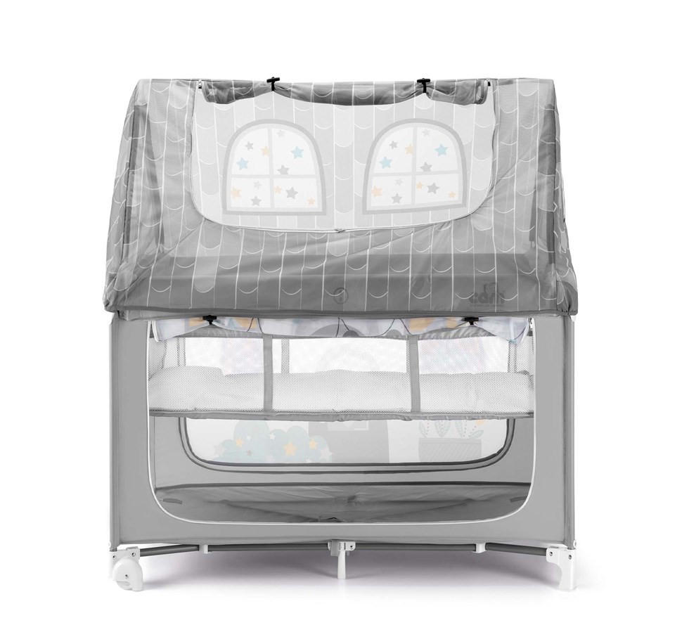 REISEBETT und Spielhaus Daily Dolci Sogni - Grau, Kunststoff/Textil (205/215cm) - Cam il Mondo del Bambino S.p.A.