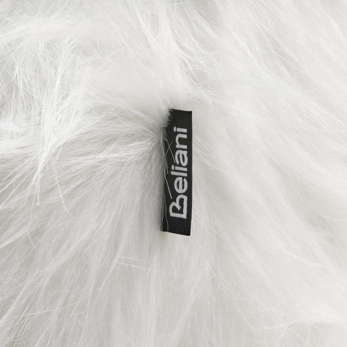 TIERHOCKER Sandbeige Woolly - Weiß/Braun, Kunststoff (66/37/36cm) - Beliani