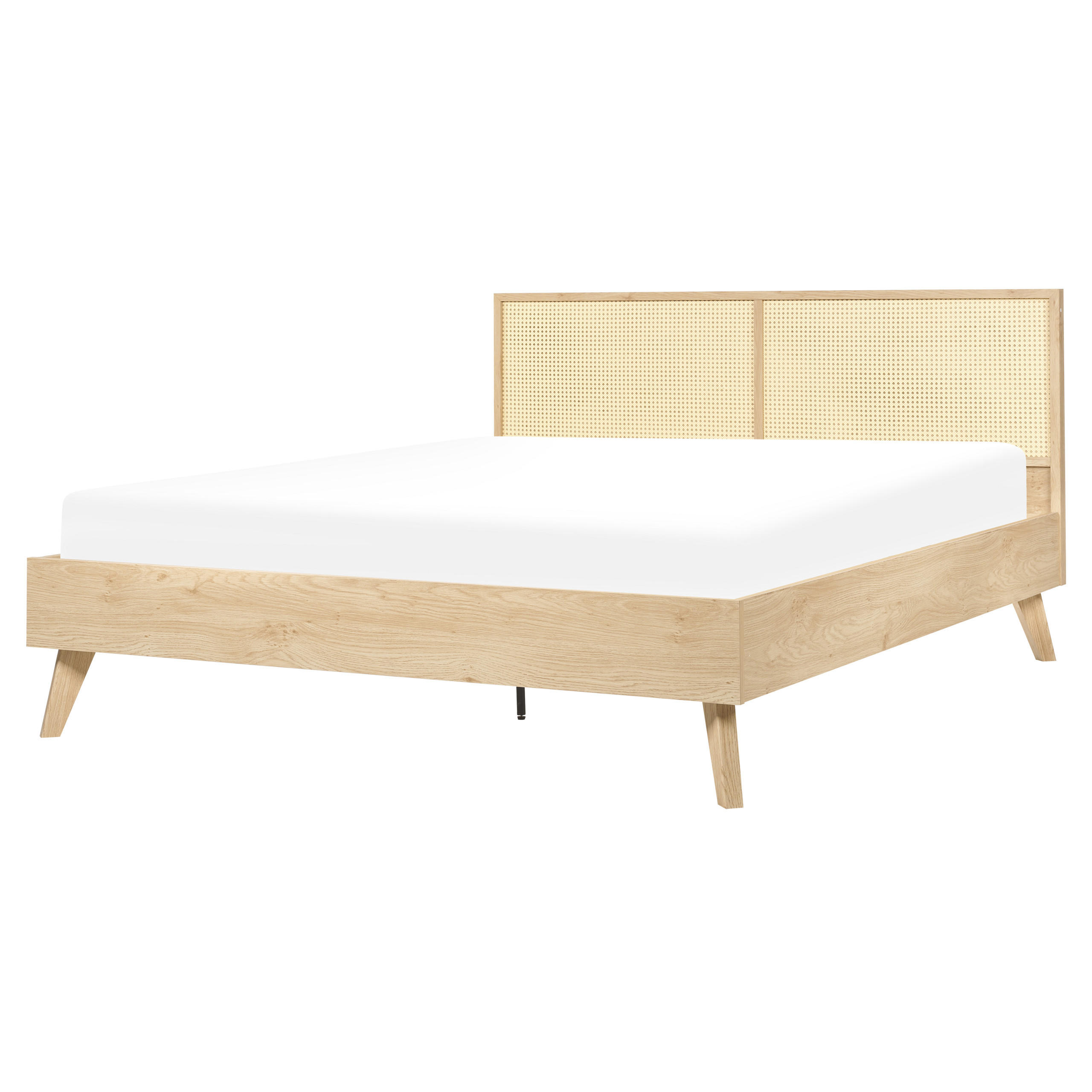 BETT 160/200cm Heller Holzfarbton Monpazier - Hellbraun, Naturmaterialien (160/200cm) - Beliani