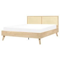 BETT 160/200cm Heller Holzfarbton Monpazier - Hellbraun, Naturmaterialien (160/200cm) - Beliani