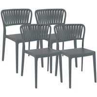 GARTENSTUHL 4er Set Kunststoff Dunkelgrau - Dunkelgrau, Kunststoff (45/84/55cm) - CLP