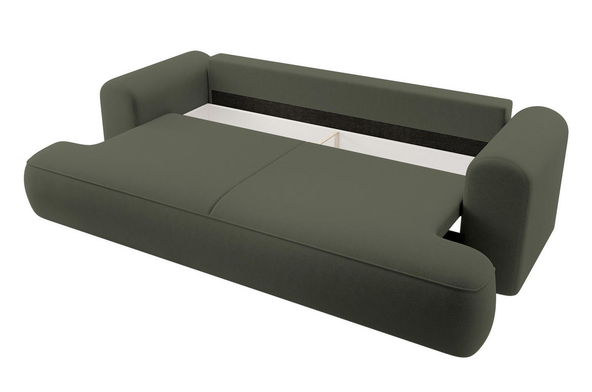 SCHLAFSOFA Ovo Olivgrün Velours - Olivgrün, Textil (250/100/110cm) - Selsey