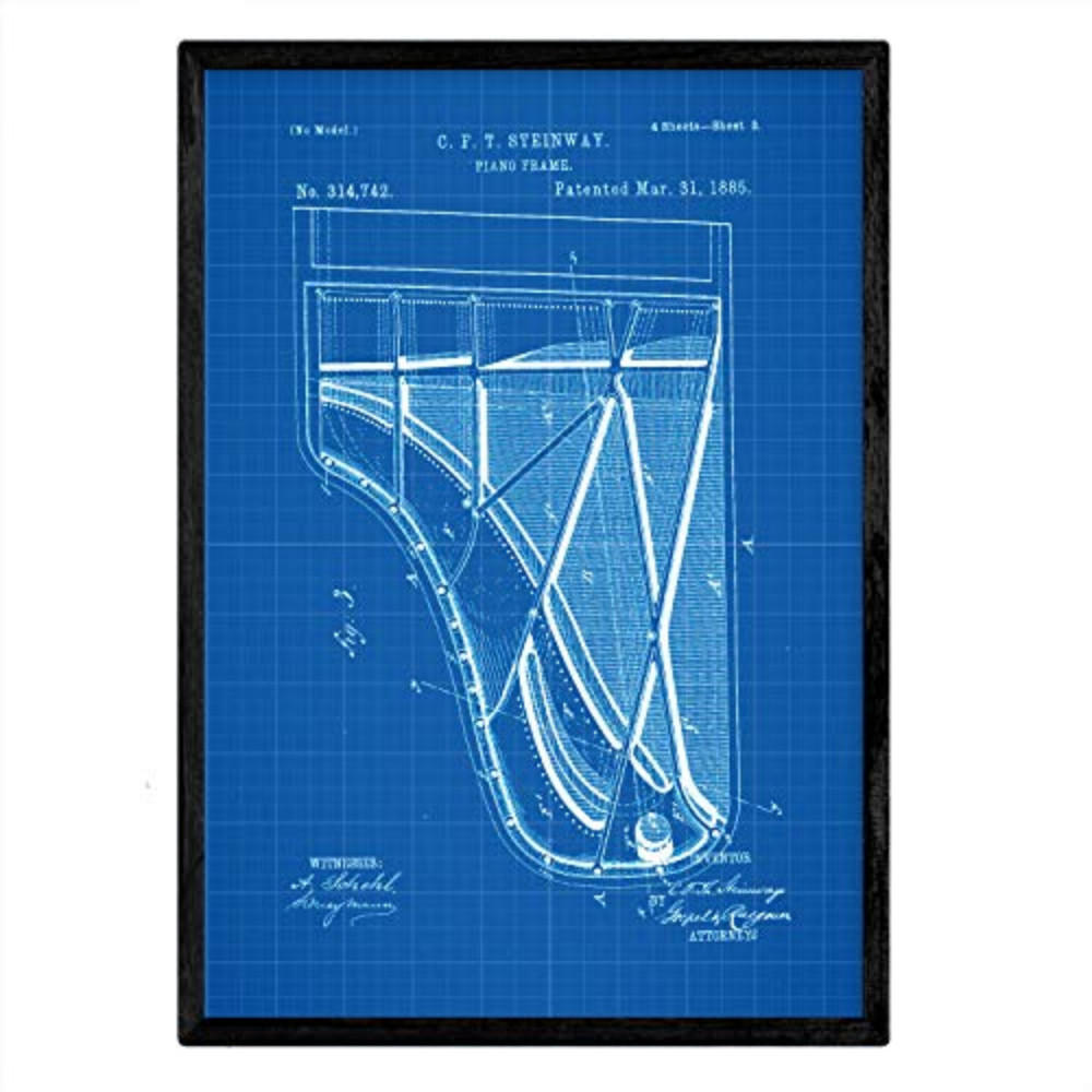 POSTER Klavier 2 Patent A3 Rahmenlos - Klar, Papier (29.7/5/42cm) - Nacnic