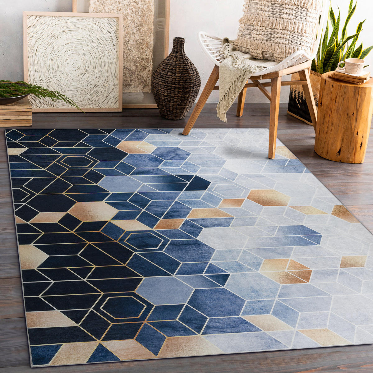 TEPPICH Andre 120/170 cm - Blau, Textil (120/170cm) - rugsX