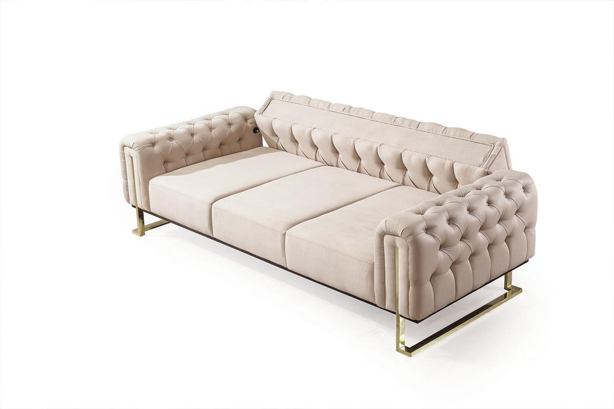 SITZGARNITUR Nova Beige Stellvariante:3+3 - Beige, Holz (230/78/95cm) - Villa Möbel