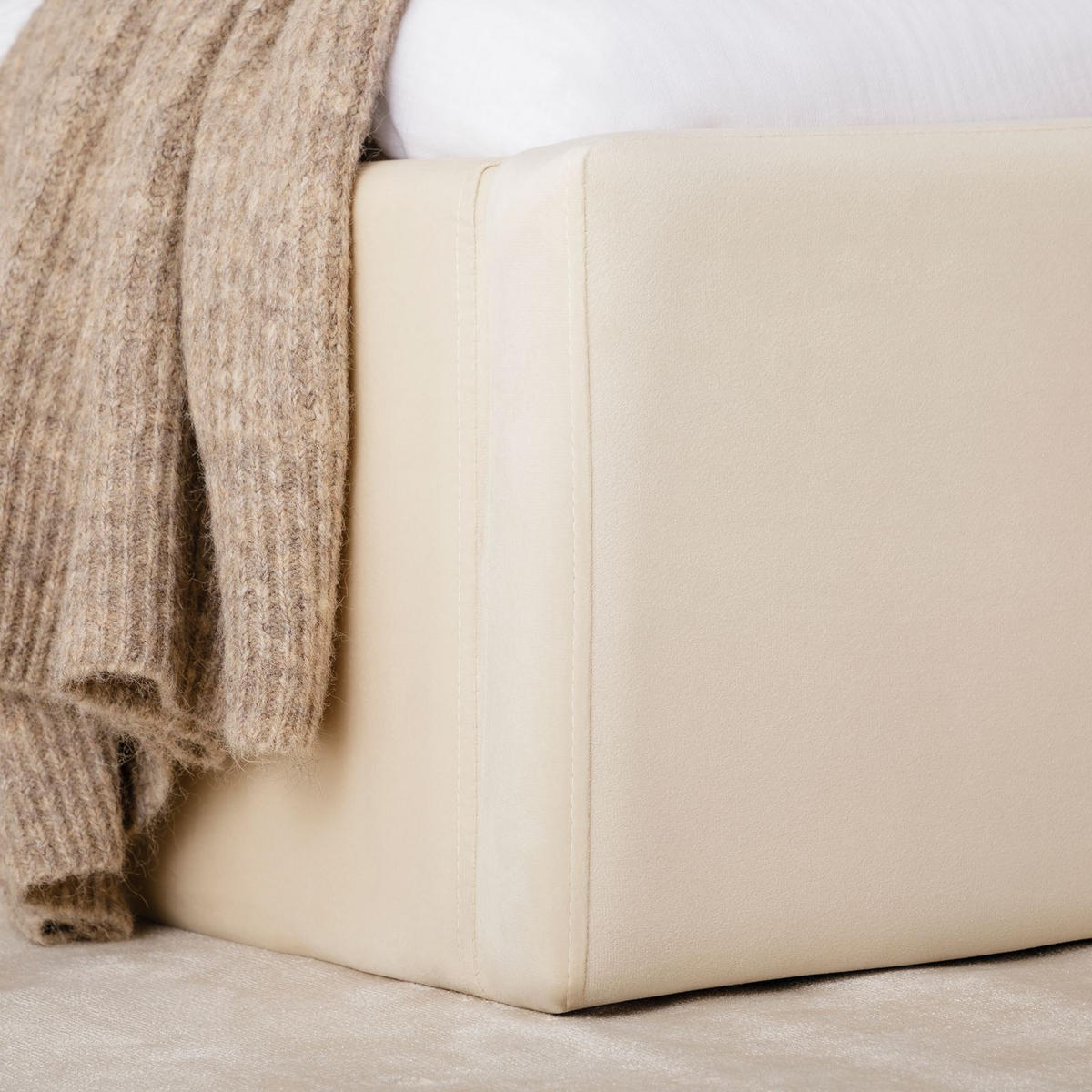 POLSTERBETT DREAM 180X200 CM - Creme, Textil (180/200cm) - IDIMEX