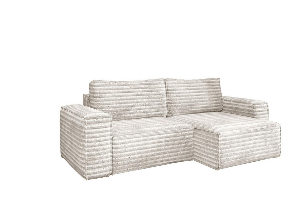 ECKSOFA Schlafsofa Madlen - Weiß, Holzwerkstoff/Textil (248/140cm) - Fun Möbel