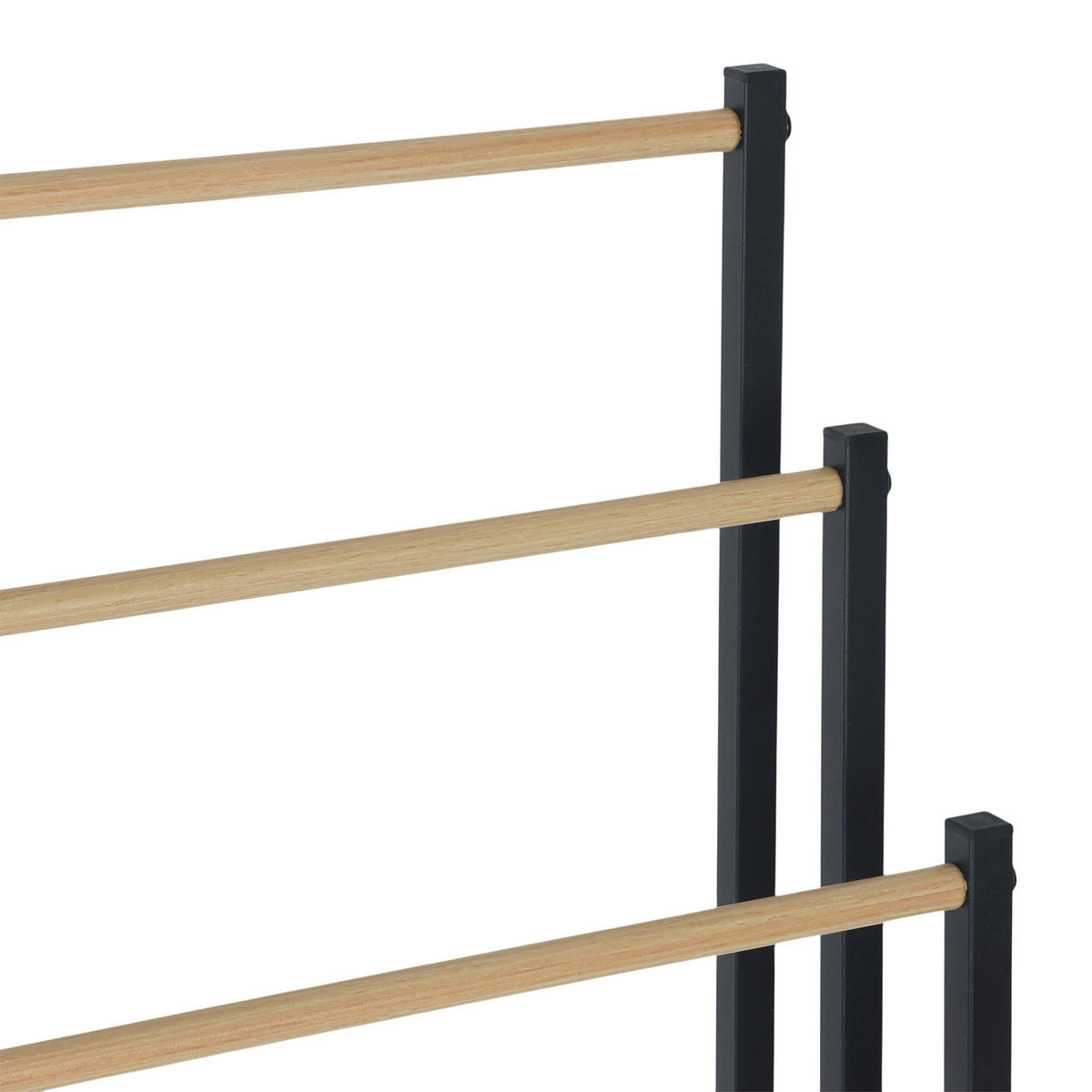 HANDTUCHSTÄNDER - Schwarz, Metall (44/86/21cm) - Relaxdays