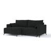 ECKSOFA NUVIO mit Schlaffunktion Schwarz im Neve Stoff - Schwarz, Holz/Holzwerkstoff (239/148cm) - AltaBeds