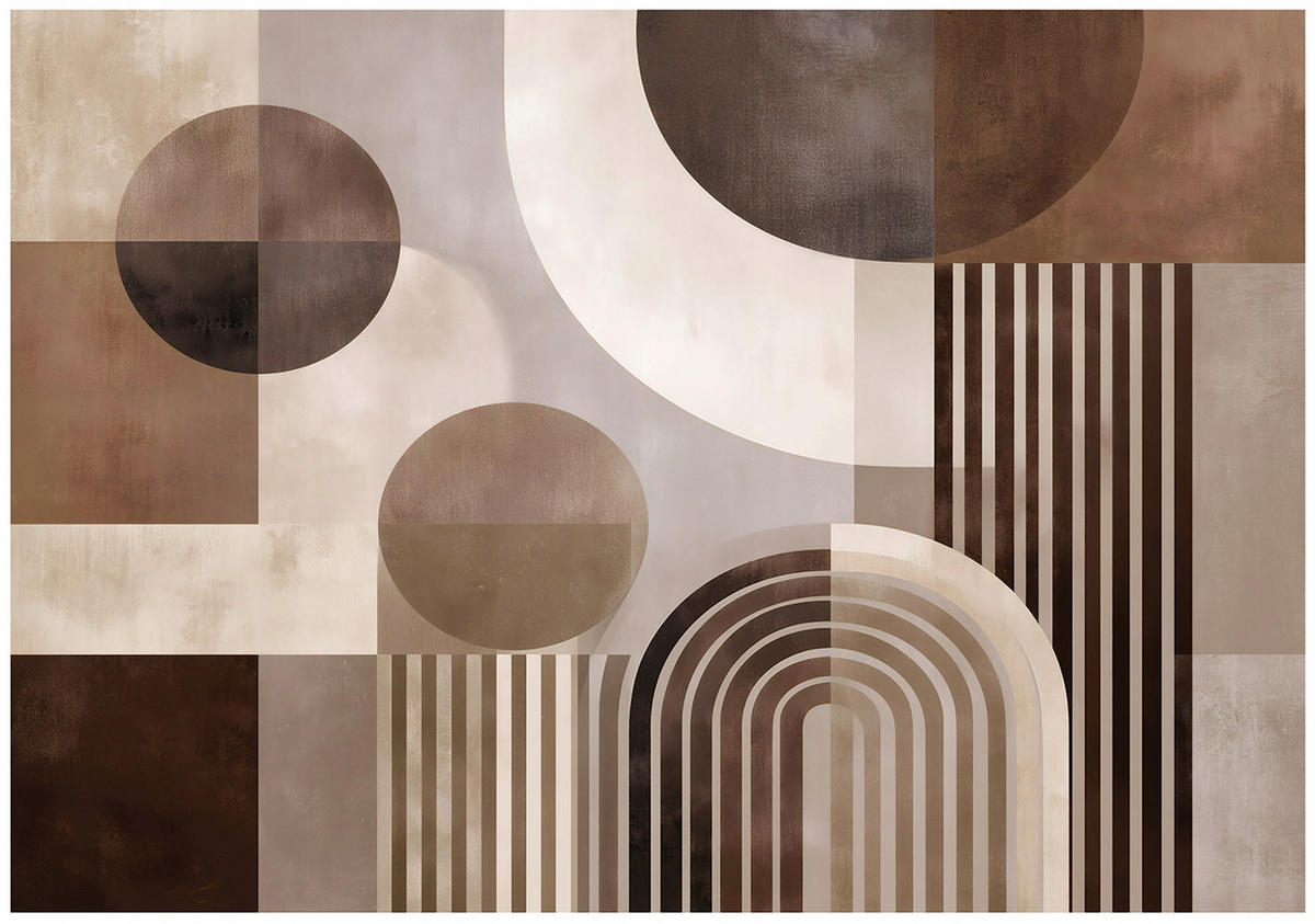 FOTOTAPETE Art Deco Abstrakt Braun 250x175 cm - Multicolor, Papier (250/175cm) - Wallarena