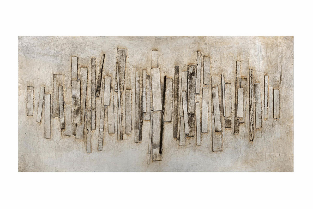 HOLZBILD Grau 100/50 cm - Grau, Holz (3/50cm) - KUNSTLOFT