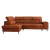 ECKSOFA Kadurin, Seite: Links - Schwarz/Bronzefarben, Holz/Kunststoff (276/206cm) - MIRJAN24