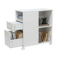 ROLLCONTAINER Weiß mit Rollen 2 Schubladen - Weiß, Holzwerkstoff/Kunststoff (30/65/60cm) - Relaxdays