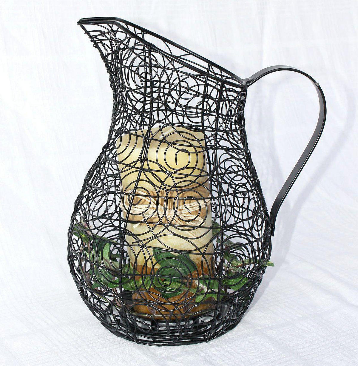 KERZENSTÄNDER Kanne 26cm - Schwarz, Metall (18/26/18cm)