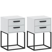 NACHTTISCH RECTUS 2-er Set - Schwarz/Weiß, Holzwerkstoff (40/65/39cm) - KONSIMO®