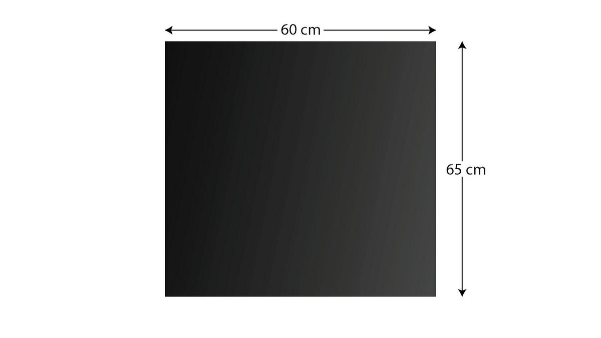 SPRITZSCHUTZ aus Glas SCHWARZ CLASSIC BLACK 60x65cm - Schwarz, Glas (60/65/0.4cm) - ALLboards