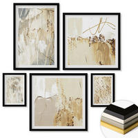 WANDBILDER 5er-Set - 50x50 cm & 20x30 cm & 40x60 cm Schwarzer Rahmen - Haus am Wasser, Toastsegelboot - Schwarz, Kunststoff (40/60cm) - ArtPrintCave