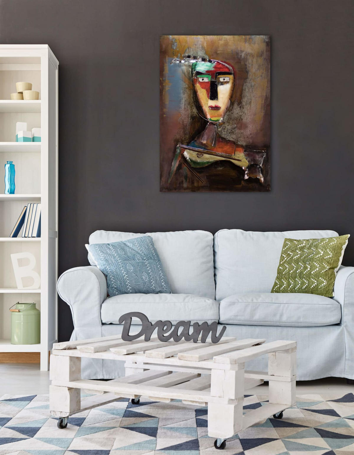 METALLBILD Bunt 75/100 cm - Multicolor, Metall (4.74/100cm) - KUNSTLOFT