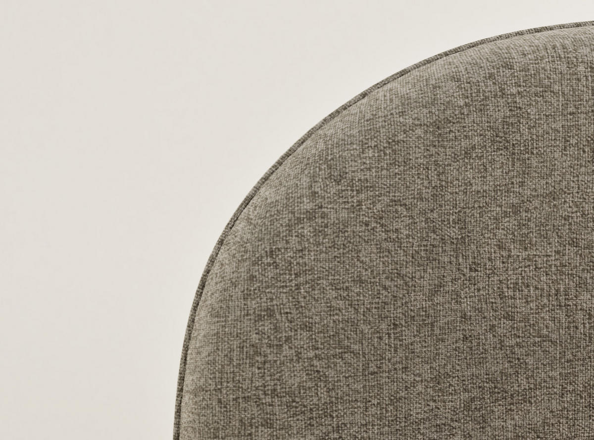 POLSTERBETT Koji Braun 180/200 cm im Chenille-Stoff - Schwarz/Naturfarben, Holz/Holzwerkstoff (180/200cm) - Maison de Reve