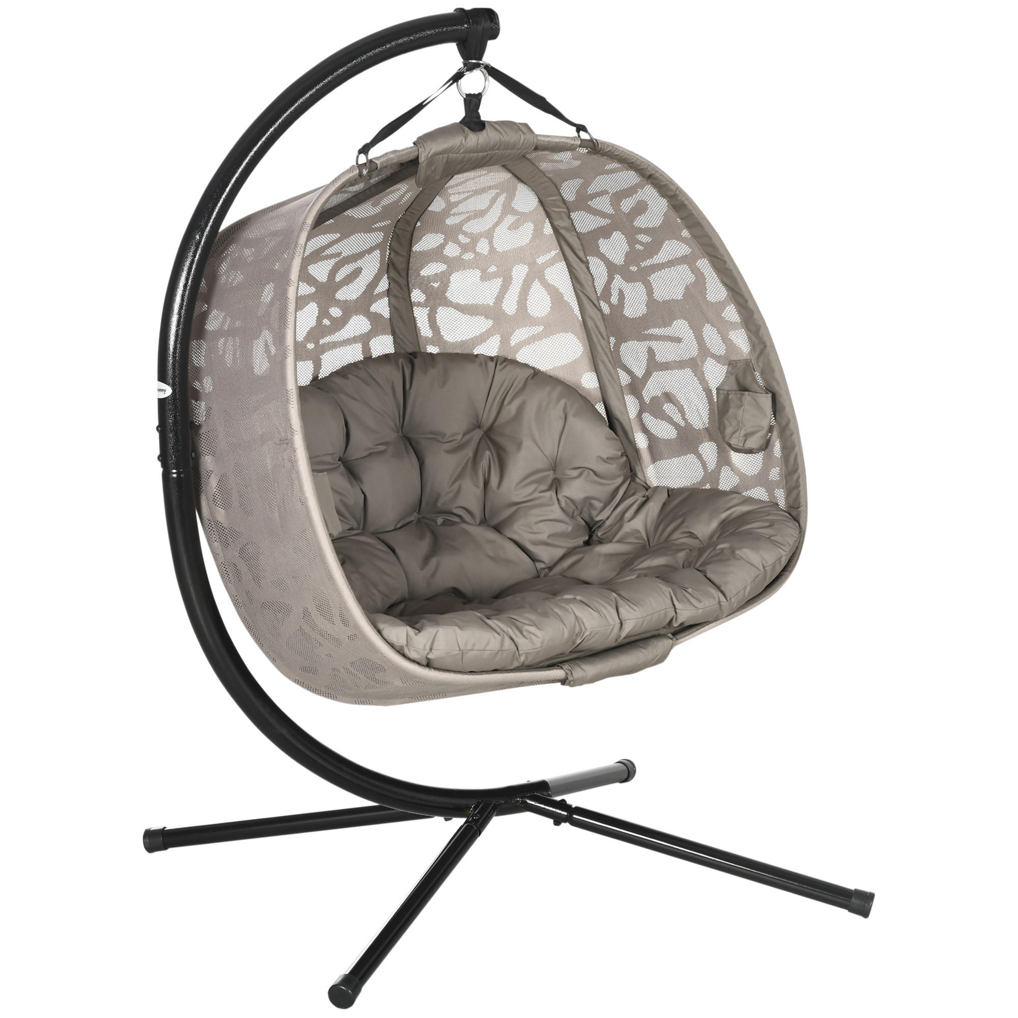 HÄNGESESSEL, Stahl, Polyester, Sand - Sandfarben, Kunststoff/Metall (103/172/130cm) - Outsunny