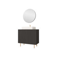 BADMÖBEL-SET Nubia I - Goldfarben/Schwarz, Holzwerkstoff/Metall (87/79/45cm) - MIRJAN24