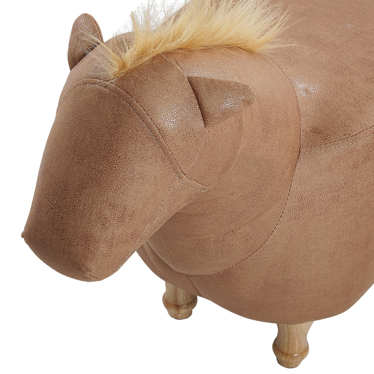 TIERHOCKER Horse 64/33/50 cm - Beige, Kunststoff/Textil (33/50/64cm) - Beliani