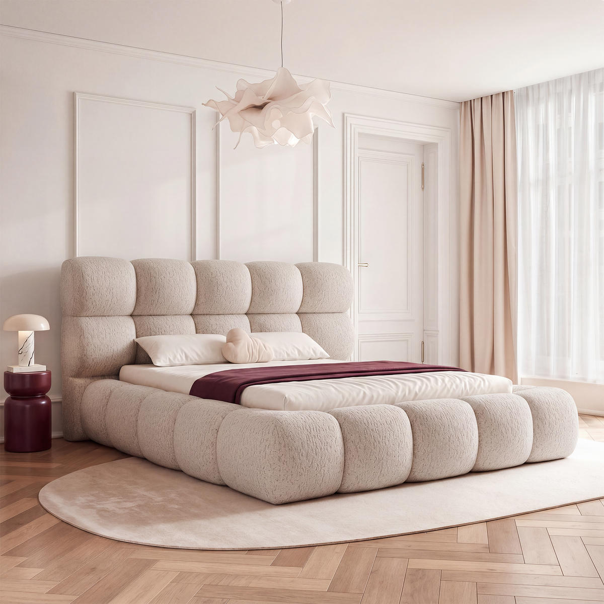 POLSTERBETT FERAGU 200x200 cm, Beige - Beige, Textil (200/200cm) - Fedve