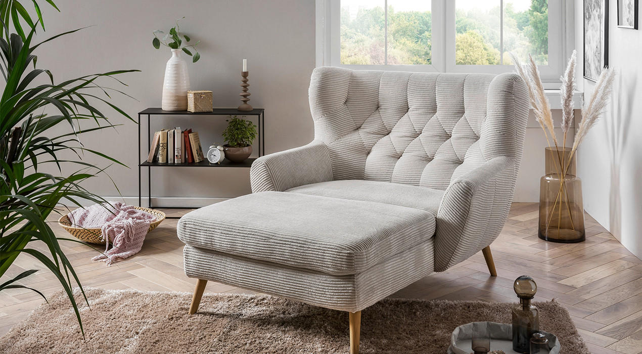 Stylife Big Sessel Kord Beige