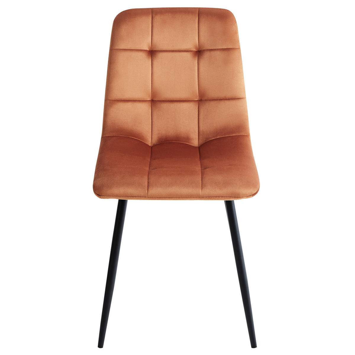 ESSZIMMERSTUHL 4er-Set Samtstoff Orange Powell - Orange, Textil (45/88/62cm) - Beliani