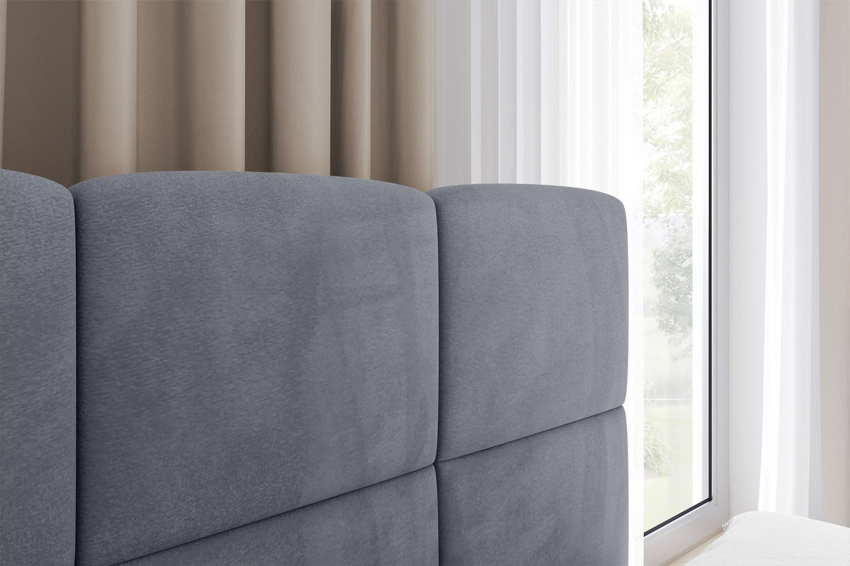 EINZELBETT Jugendbett mit Bettkasten Links, mit Matratze - LIVY 90x200 Grau - Grau, Holzwerkstoff/Textil (90/200cm) - ALTDECOR