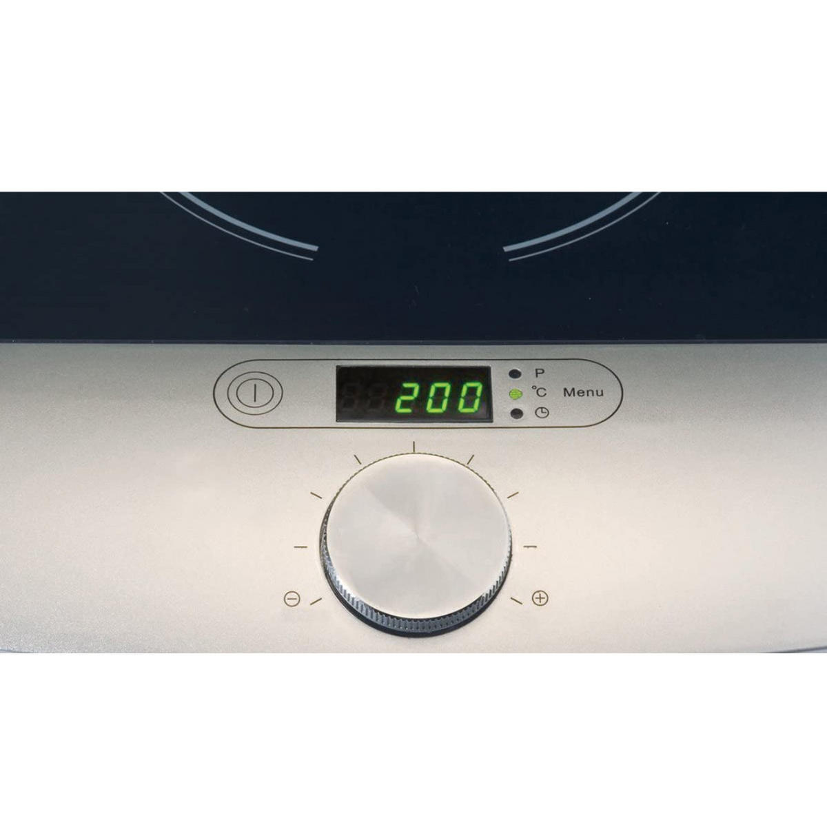 INDUKTIONSKOCHPLATTE 1800W Schwarz Glas Touch Display - Silberfarben/Schwarz, Glas/Kunststoff (29.5/6/36.5cm) - Mia