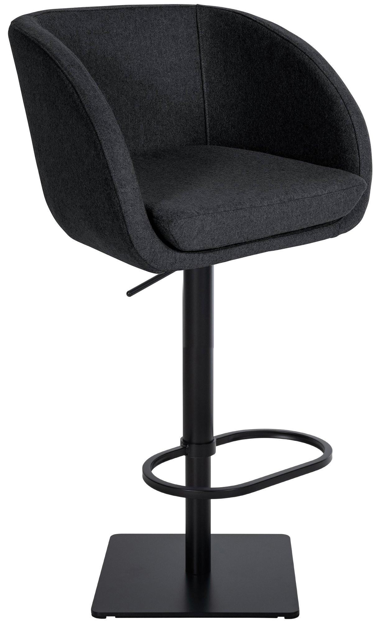 BARHOCKER Filz anthrazit - Anthrazit/Schwarz, Textil/Metall (58/88/54cm) - CLP