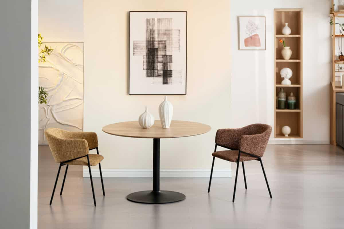 STUHL NOBLESSE Chenille Senfgelb 80 cm - Gelb/Schwarz, Kunststoff/Textil (52/77/60cm) - riess-ambiente