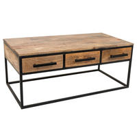 COUCHTISCH aus Holz und Metall 119x61x48 cm - Braun, Metall (61/119/48cm) - Wanderlust