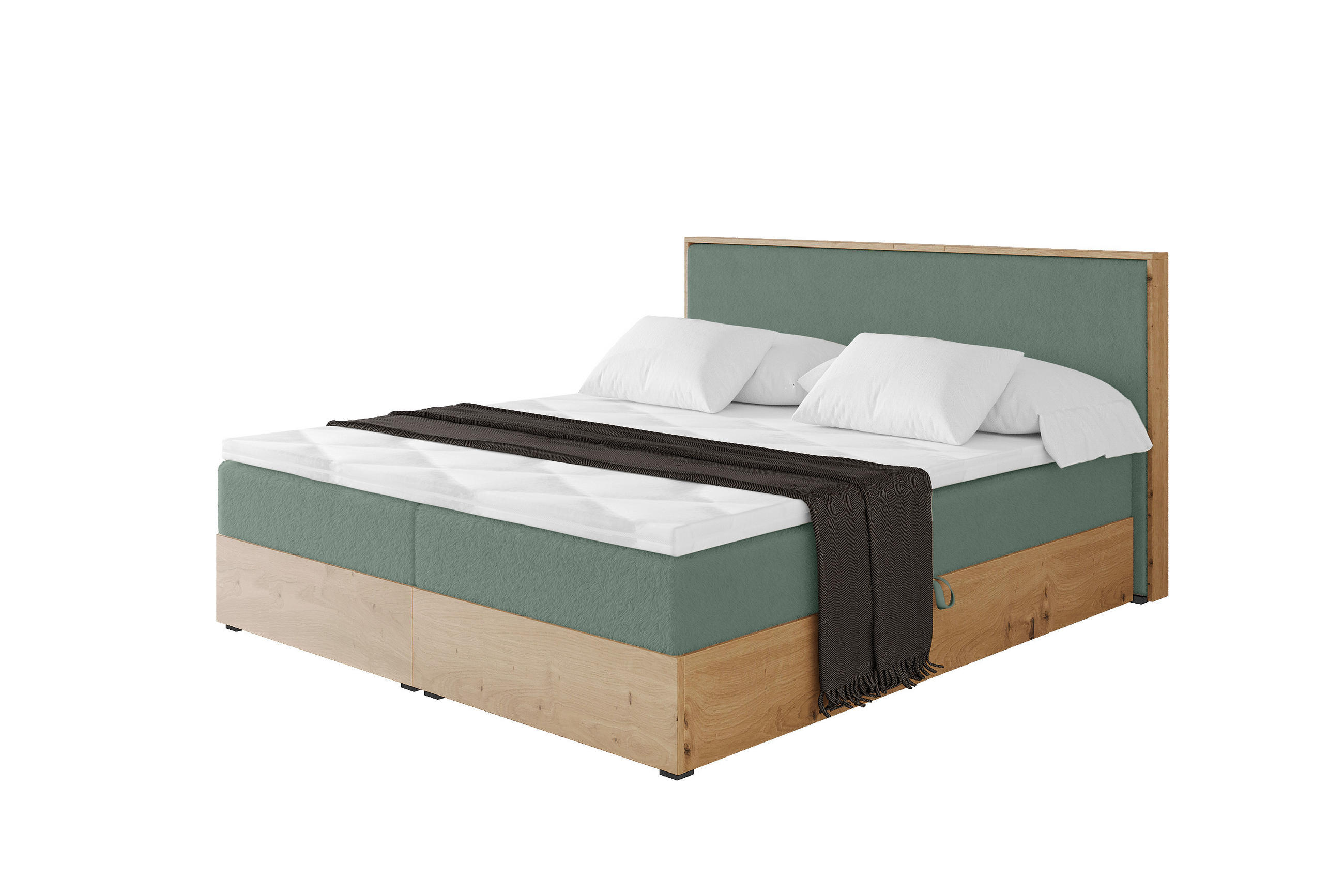 BOXBETT LOLLI9 - 160x200 - H3 Grün - Grün, Holzwerkstoff (160/200cm) - ALTDECOR