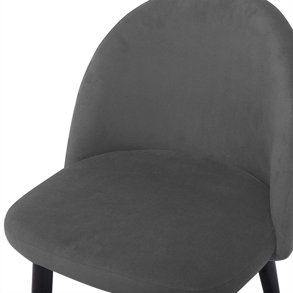 ESSZIMMERSTUHL 2er-Set Samtstoff Grau Visalia - Grau, Textil/Metall (50/81/47cm) - Beliani