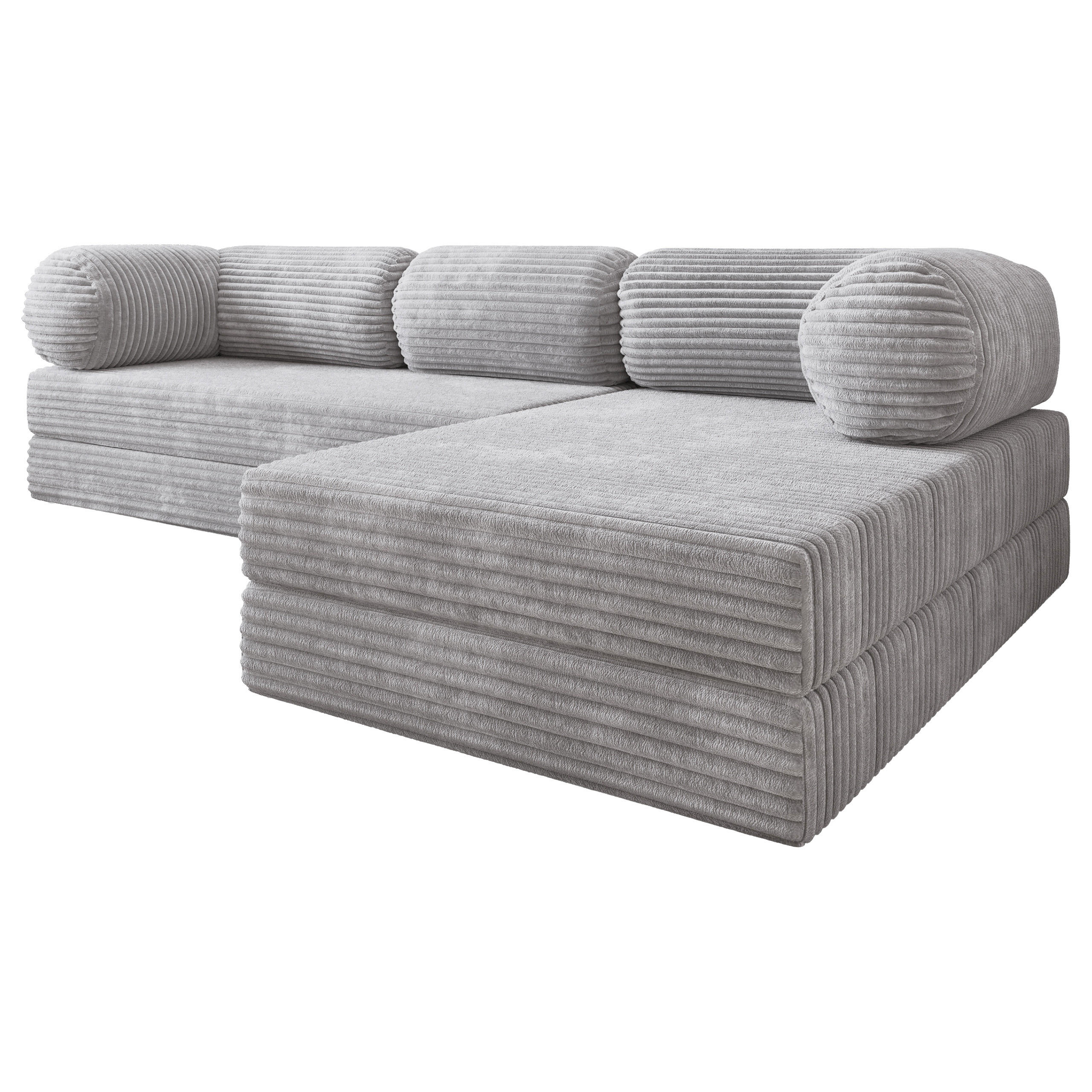 Masseno Ecksofa Grau 270x160 cm