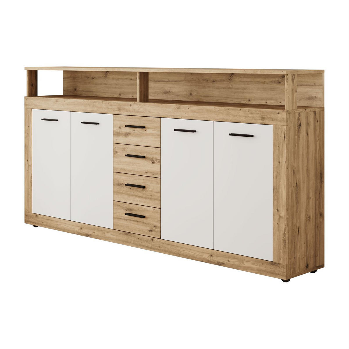 KOMMODE ROMANO mit Schubladen - Eiche Artisan/Weiß, Holzwerkstoff (190/96/32cm) - Lookway