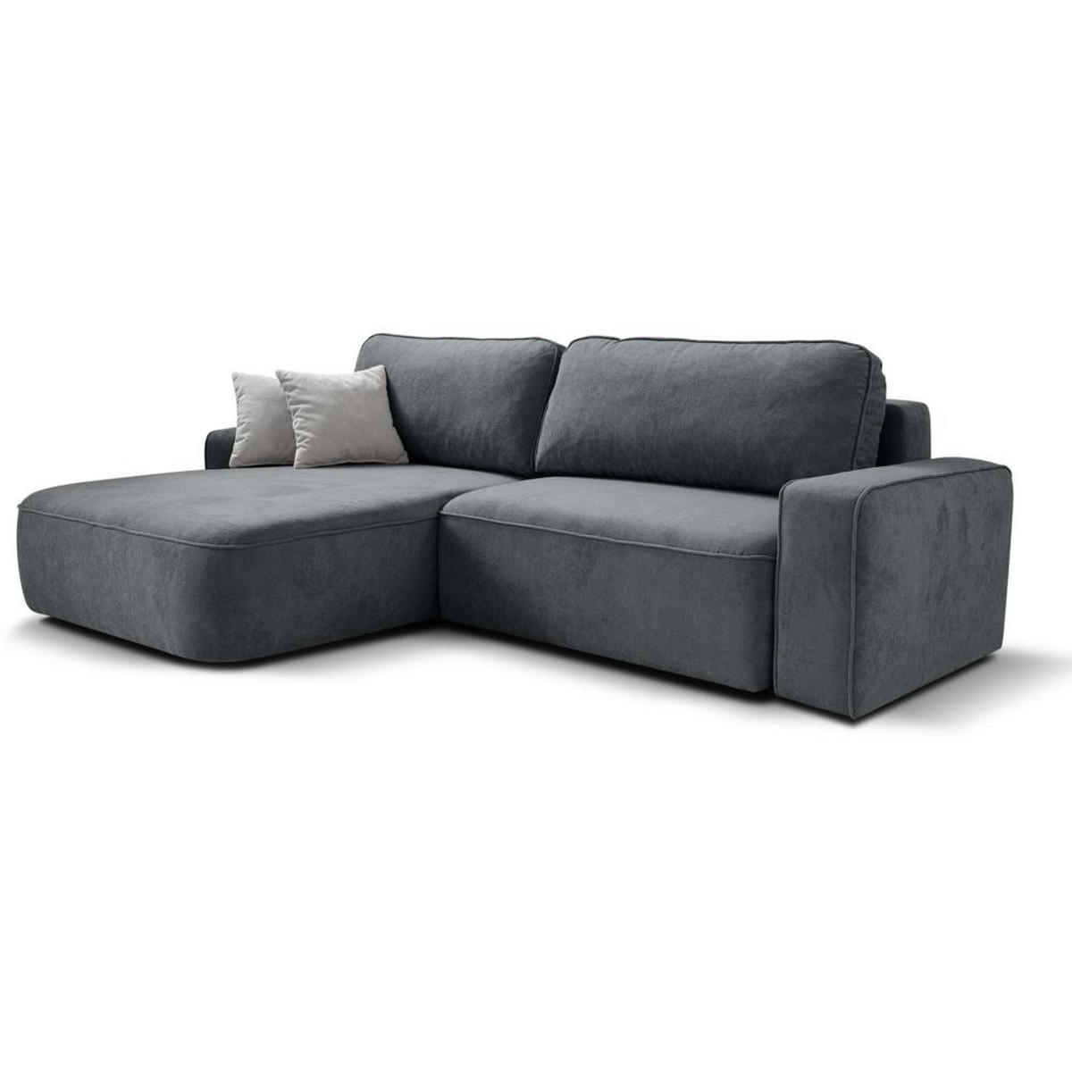 ECKSCHLAFSOFA Torre dunkelgrau velours links - Dunkelgrau, Textil (258/171cm) - Beautysofa
