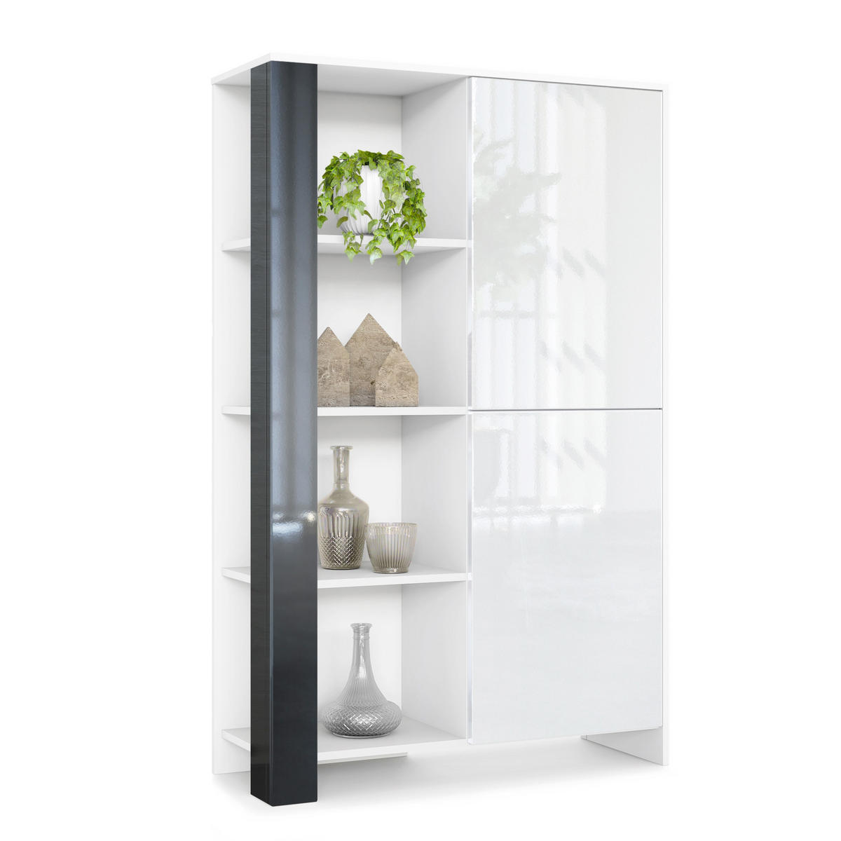 HIGHBOARD Canto Schwarz Hochglanz - Schwarz Hochglanz, Holzwerkstoff (95/151.5/36cm) - Vladon