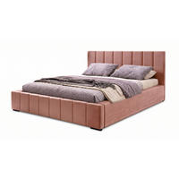 MARPUR Polsterbett NERO 180x200 cm mit Bettkasten und Lattenrost, Rosa - Chromfarben/Rosa, Holz/Holzwerkstoff (180/200cm) - Marpur