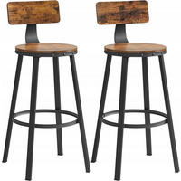 BARHOCKER 2-er Set LBC026B01V1 Sitzfläche in rustikalem Braun - Dunkelbraun/Braun, Holzwerkstoff (54/99/54cm) - Valora