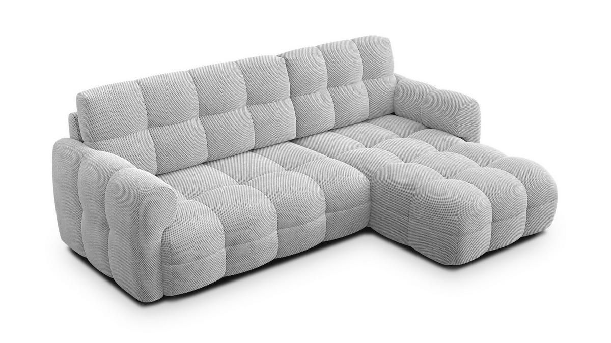 ECKSOFA MELLOW 3-Sitzer, hellgrau - Hellgrau/Schwarz, Holz/Textil (232/156cm) - Courtois Laville